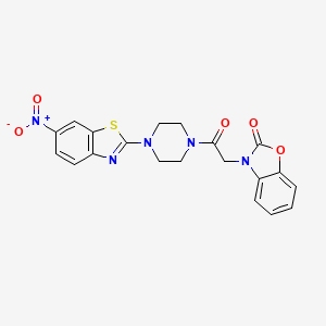 3-(2-(4-(6-nitrobenzo[d]thiazol-2-yl)piperazin-1-yl)-2-oxoethyl)benzo[d]oxazol-2(3H)-one