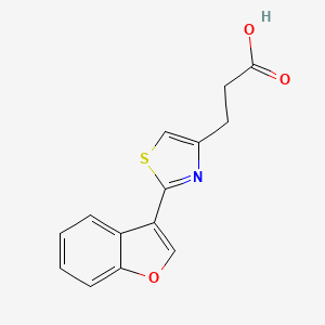 molecular formula C14H11NO3S B2926757 3-[2-(1-Benzofuran-3-yl)-1,3-thiazol-4-yl]propanoic acid CAS No. 1508955-40-5