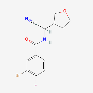molecular formula C13H12BrFN2O2 B2926758 3-bromo-N-[cyano(oxolan-3-yl)methyl]-4-fluorobenzamide CAS No. 1444379-79-6