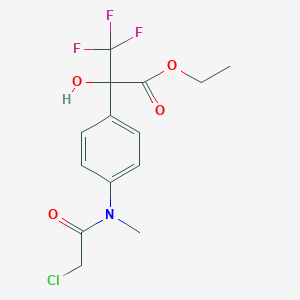 molecular formula C14H15ClF3NO4 B2926759 2-{4-[(2-氯乙酰基)(甲基)氨基]苯基}-3,3,3-三氟-2-羟基丙酸乙酯 CAS No. 340029-62-1