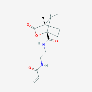 molecular formula C15H22N2O4 B2926765 (1S,4R)-4,7,7-Trimethyl-3-oxo-N-[2-(prop-2-enoylamino)ethyl]-2-oxabicyclo[2.2.1]heptane-1-carboxamide CAS No. 2361587-28-0