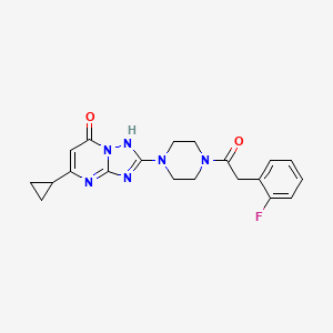 5-cyclopropyl-2-(4-(2-(2-fluorophenyl)acetyl)piperazin-1-yl)-[1,2,4]triazolo[1,5-a]pyrimidin-7(4H)-one