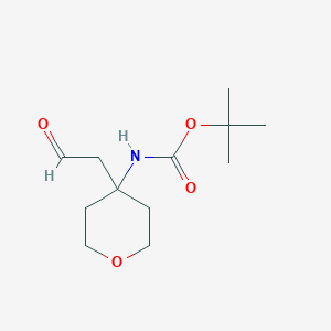 molecular formula C12H21NO4 B2926768 tert-Butyl (4-(2-oxoethyl)tetrahydro-2H-pyran-4-yl)carbamate CAS No. 1353857-80-3