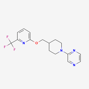 molecular formula C16H17F3N4O B2926771 2-[4-({[6-(三氟甲基)吡啶-2-基]氧基}甲基)哌啶-1-基]吡嗪 CAS No. 2201706-43-4