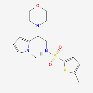 molecular formula C16H23N3O3S2 B2926773 5-甲基-N-(2-(1-甲基-1H-吡咯-2-基)-2-吗啉基乙基)噻吩-2-磺酰胺 CAS No. 1049392-04-2