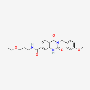 molecular formula C22H25N3O5 B2926784 N-(3-ethoxypropyl)-3-(4-methoxybenzyl)-2,4-dioxo-1,2,3,4-tetrahydroquinazoline-7-carboxamide CAS No. 892275-56-8