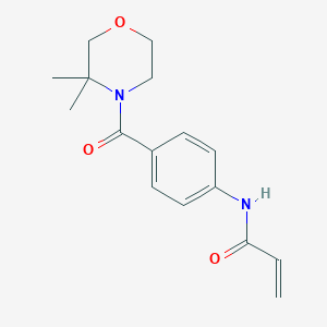 molecular formula C16H20N2O3 B2926789 N-[4-(3,3-Dimethylmorpholine-4-carbonyl)phenyl]prop-2-enamide CAS No. 2202467-89-6