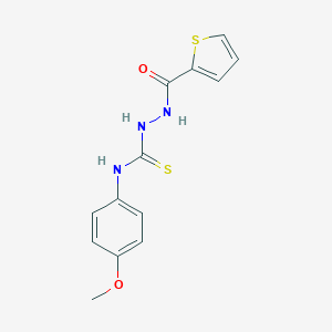 molecular formula C13H13N3O2S2 B292679 1-(4-Methoxyphenyl)-3-[[oxo(thiophen-2-yl)methyl]amino]thiourea 