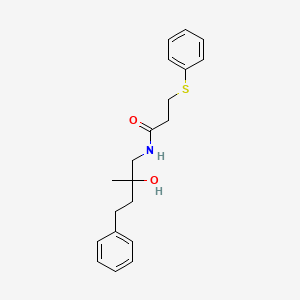 N-(2-hydroxy-2-methyl-4-phenylbutyl)-3-(phenylthio)propanamide