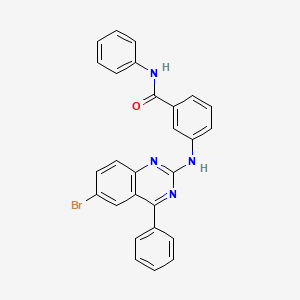 molecular formula C27H19BrN4O B2926793 3-[(6-溴-4-苯基喹唑啉-2-基)氨基]-N-苯基苯甲酰胺 CAS No. 361471-79-6