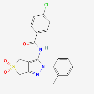 4-chloro-N-(2-(2,4-dimethylphenyl)-5,5-dioxido-4,6-dihydro-2H-thieno[3,4-c]pyrazol-3-yl)benzamide