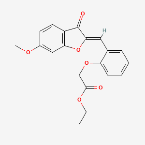 molecular formula C20H18O6 B2926801 (Z)-乙酸2-(2-((6-甲氧基-3-氧代苯并呋喃-2(3H)-基亚甲基)苯氧基)乙酸乙酯 CAS No. 869076-95-9