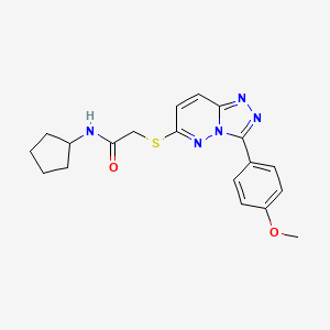molecular formula C19H21N5O2S B2926805 N-环戊基-2-((3-(4-甲氧基苯基)-[1,2,4]三唑并[4,3-b]吡啶-6-基)硫基)乙酰胺 CAS No. 852376-60-4