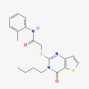 2-[(3-butyl-4-oxo-3,4-dihydrothieno[3,2-d]pyrimidin-2-yl)sulfanyl]-N-(2-methylphenyl)acetamide