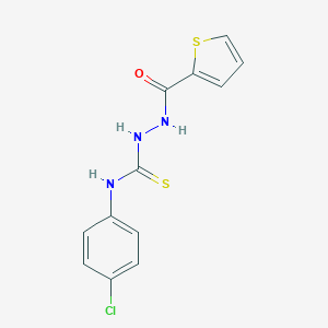 molecular formula C12H10ClN3OS2 B292681 N-(4-chlorophenyl)-2-(2-thienylcarbonyl)hydrazinecarbothioamide 