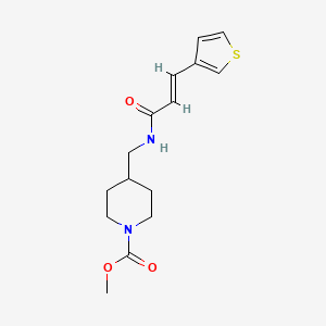 molecular formula C15H20N2O3S B2926810 (E)-methyl 4-((3-(thiophen-3-yl)acrylamido)methyl)piperidine-1-carboxylate CAS No. 1331571-47-1