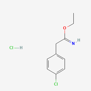 molecular formula C10H13Cl2NO B2926812 Ethyl 2-(4-chlorophenyl)ethanecarboximidate hydrochloride CAS No. 43002-66-0