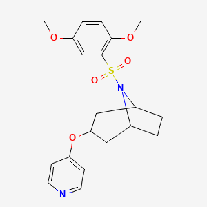 molecular formula C20H24N2O5S B2926813 (1R,5S)-8-((2,5-二甲氧基苯基)磺酰)-3-(吡啶-4-氧基)-8-氮杂双环[3.2.1]辛烷 CAS No. 2108436-39-9