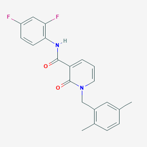 molecular formula C21H18F2N2O2 B2926817 N-(2,4-difluorophenyl)-1-(2,5-dimethylbenzyl)-2-oxo-1,2-dihydropyridine-3-carboxamide CAS No. 946220-58-2