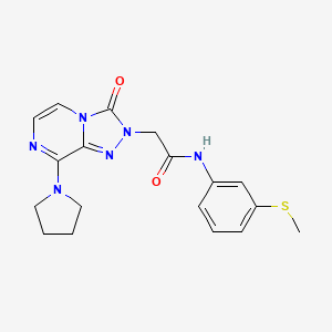 molecular formula C18H20N6O2S B2926820 N-[3-(methylsulfanyl)phenyl]-2-[3-oxo-8-(pyrrolidin-1-yl)[1,2,4]triazolo[4,3-a]pyrazin-2(3H)-yl]acetamide CAS No. 1251654-28-0
