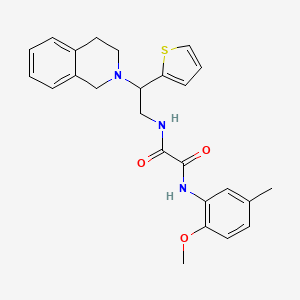 molecular formula C25H27N3O3S B2926824 N1-(2-(3,4-dihydroisoquinolin-2(1H)-yl)-2-(thiophen-2-yl)ethyl)-N2-(2-methoxy-5-methylphenyl)oxalamide CAS No. 898452-77-2