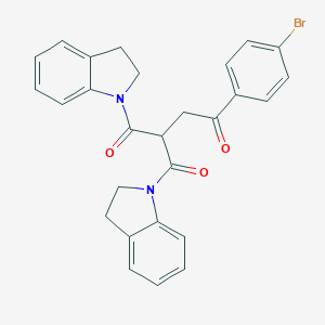 molecular formula C27H23BrN2O3 B292683 1-(4-bromophenyl)-4-(2,3-dihydro-1H-indol-1-yl)-3-(2,3-dihydro-1H-indol-1-ylcarbonyl)-4-oxo-1-butanone 