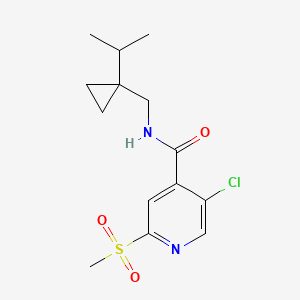 molecular formula C14H19ClN2O3S B2926833 5-chloro-2-methanesulfonyl-N-{[1-(propan-2-yl)cyclopropyl]methyl}pyridine-4-carboxamide CAS No. 2094571-30-7