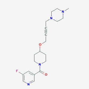 molecular formula C20H27FN4O2 B2926834 1-(4-{[1-(5-Fluoropyridine-3-carbonyl)piperidin-4-yl]oxy}but-2-yn-1-yl)-4-methylpiperazine CAS No. 2415624-89-2