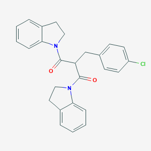 molecular formula C26H23ClN2O2 B292684 1-[2-(4-chlorobenzyl)-3-(2,3-dihydro-1H-indol-1-yl)-3-oxopropanoyl]indoline 