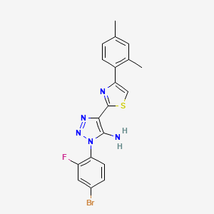 molecular formula C19H15BrFN5S B2926840 1-(4-bromo-2-fluorophenyl)-4-[4-(2,4-dimethylphenyl)-1,3-thiazol-2-yl]-1H-1,2,3-triazol-5-amine CAS No. 1251676-97-7