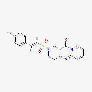 molecular formula C20H19N3O3S B2926843 (E)-2-((4-methylstyryl)sulfonyl)-3,4-dihydro-1H-dipyrido[1,2-a:4',3'-d]pyrimidin-11(2H)-one CAS No. 2035007-67-9
