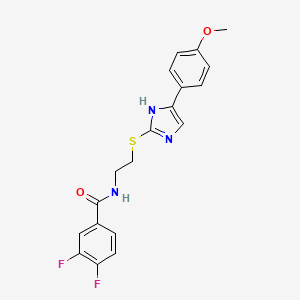 3,4-difluoro-N-(2-((5-(4-methoxyphenyl)-1H-imidazol-2-yl)thio)ethyl)benzamide