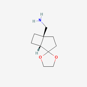 molecular formula C10H17NO2 B2926845 [(1'S,5'R)-螺[1,3-二氧杂环戊烷-2,4'-双环[3.2.0]庚烷]-1'-基]甲醇胺 CAS No. 2490344-61-9