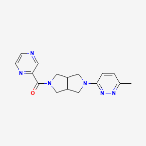 molecular formula C16H18N6O B2926846 [2-(6-Methylpyridazin-3-yl)-1,3,3a,4,6,6a-hexahydropyrrolo[3,4-c]pyrrol-5-yl]-pyrazin-2-ylmethanone CAS No. 2415488-05-8