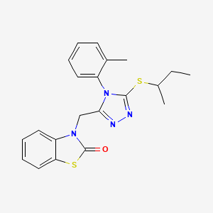 molecular formula C21H22N4OS2 B2926848 3-((5-(叔丁基硫)-4-(邻甲苯基)-4H-1,2,4-三唑-3-基)甲基)苯并[d]噻唑-2(3H)-酮 CAS No. 847402-72-6