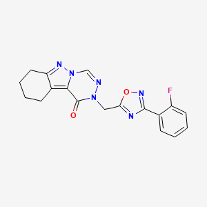 2-((3-(2-fluorophenyl)-1,2,4-oxadiazol-5-yl)methyl)-7,8,9,10-tetrahydro-[1,2,4]triazino[4,5-b]indazol-1(2H)-one