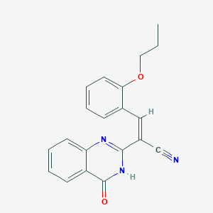 molecular formula C20H17N3O2 B2926852 (Z)-2-(4-氧代-3,4-二氢喹唑啉-2-基)-3-(2-丙氧基苯基)丙烯腈 CAS No. 620584-75-0