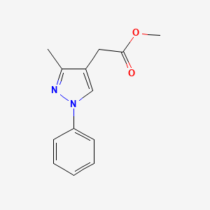 molecular formula C13H14N2O2 B2926853 Methyl 2-(3-methyl-1-phenyl-1H-pyrazol-4-yl)acetate CAS No. 1248551-08-7