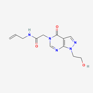 molecular formula C12H15N5O3 B2926854 N-allyl-2-(1-(2-hydroxyethyl)-4-oxo-1H-pyrazolo[3,4-d]pyrimidin-5(4H)-yl)acetamide CAS No. 900011-78-1