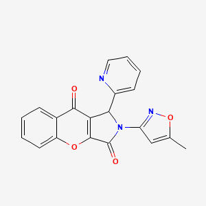 molecular formula C20H13N3O4 B2926859 2-(5-甲基异恶唑-3-基)-1-(吡啶-2-基)-1,2-二氢苯并[2,3-c]吡咯-3,9-二酮 CAS No. 874396-46-0