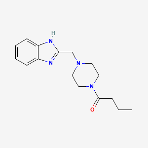 molecular formula C16H22N4O B2926878 1-(4-((1H-benzo[d]imidazol-2-yl)methyl)piperazin-1-yl)butan-1-one CAS No. 1171612-91-1