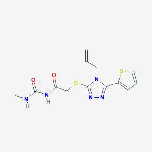 molecular formula C13H15N5O2S2 B292688 N-({[4-allyl-5-(2-thienyl)-4H-1,2,4-triazol-3-yl]sulfanyl}acetyl)-N'-methylurea 