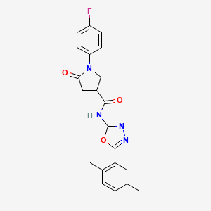 N-(5-(2,5-dimethylphenyl)-1,3,4-oxadiazol-2-yl)-1-(4-fluorophenyl)-5-oxopyrrolidine-3-carboxamide