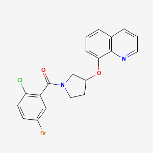 molecular formula C20H16BrClN2O2 B2926886 (5-Bromo-2-chlorophenyl)(3-(quinolin-8-yloxy)pyrrolidin-1-yl)methanone CAS No. 1903337-92-7