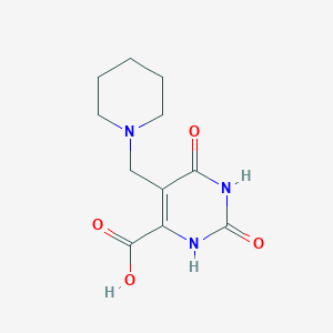 molecular formula C11H15N3O4 B2926891 2,6-Dioxo-5-(piperidin-1-ylmethyl)-1,2,3,6-tetrahydropyrimidine-4-carboxylic acid CAS No. 4116-21-6