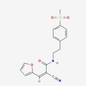 (Z)-2-Cyano-3-(furan-2-yl)-N-[2-(4-methylsulfonylphenyl)ethyl]prop-2-enamide