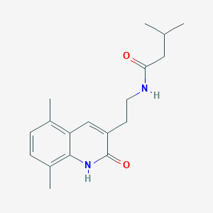 molecular formula C18H24N2O2 B2926905 N-[2-(5,8-二甲基-2-氧代-1H-喹啉-3-基)乙基]-3-甲基丁酰胺 CAS No. 851406-71-8