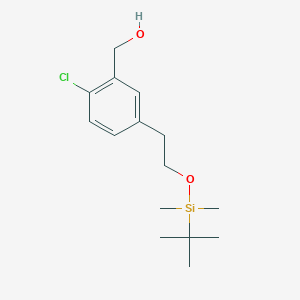 molecular formula C15H25ClO2Si B2926908 (5-(2-((tert-Butyldimethylsilyl)oxy)ethyl)-2-chlorophenyl)methanol CAS No. 1911653-46-7