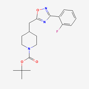 molecular formula C19H24FN3O3 B2926909 Tert-butyl 4-{[3-(2-fluorophenyl)-1,2,4-oxadiazol-5-yl]methyl}piperidine-1-carboxylate CAS No. 1986486-73-0