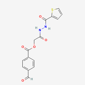 [2-Oxo-2-[2-(thiophene-2-carbonyl)hydrazinyl]ethyl] 4-formylbenzoate